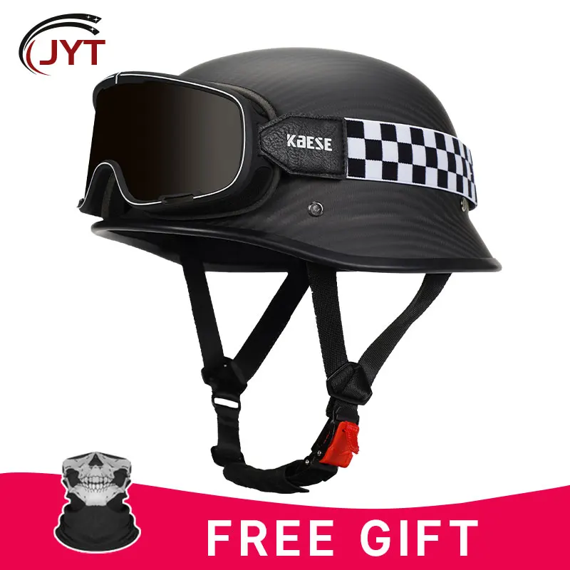 Мотошлем DOT для взрослых на половину лица шлемы из углеродного волокна