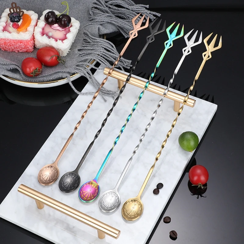 

Ложка для смешивания из нержавеющей стали с спиральным рисунком, фотоложка 13 дюймов, 87HA