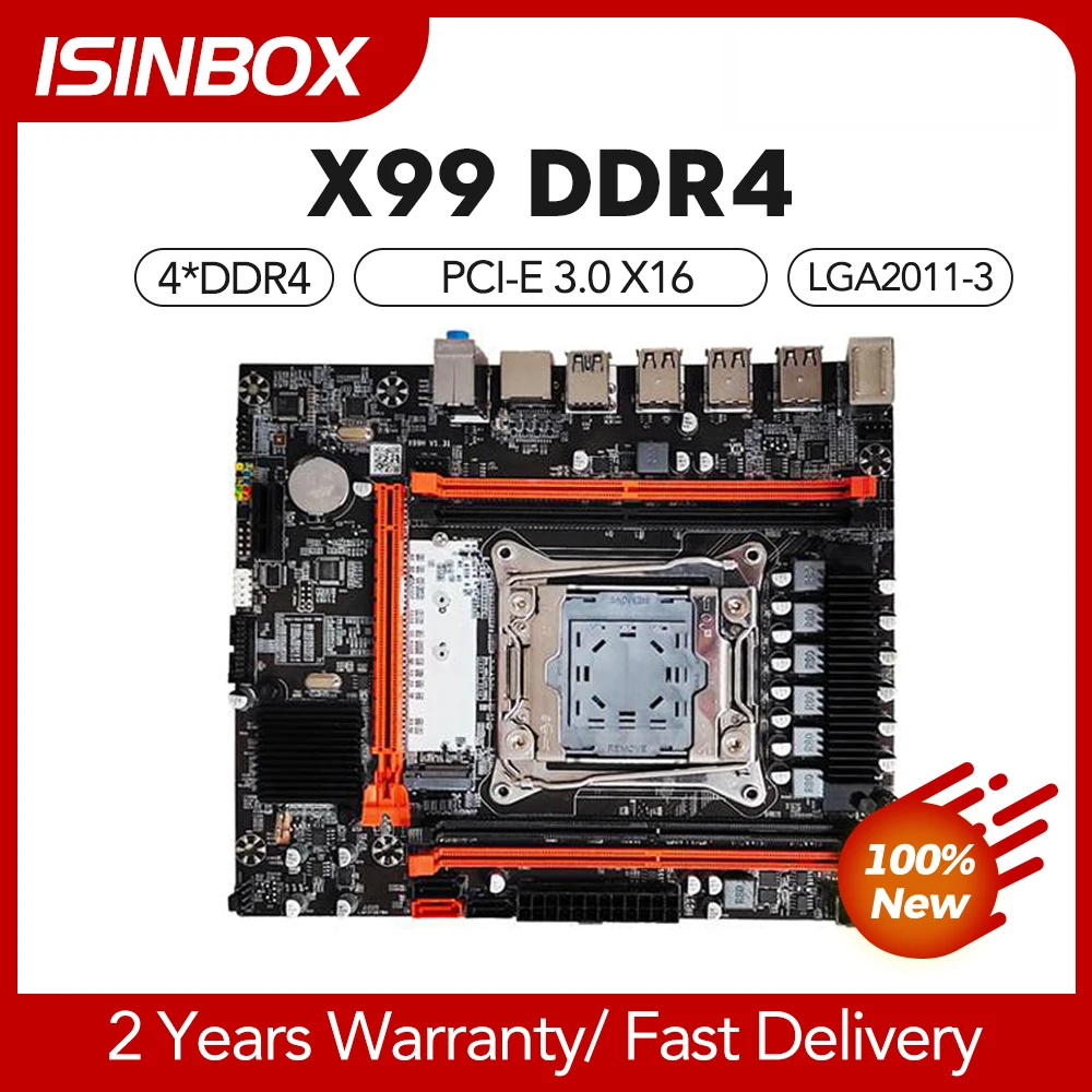 

Материнская плата X99 LGA2011-3, ЦП 4 двухканальная DDR4 PCI-E 3,0 X16 USB3.0 NVME M.2 SATA для ПК, офисной игровой материнской платы