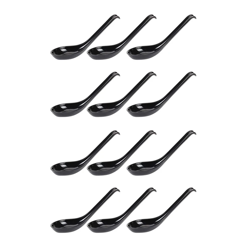 

Soup Spoons,12 Pcs Japanese Style Spoons Creative Rice Spoons Chinese Asian Soup Spoons With Long Handle