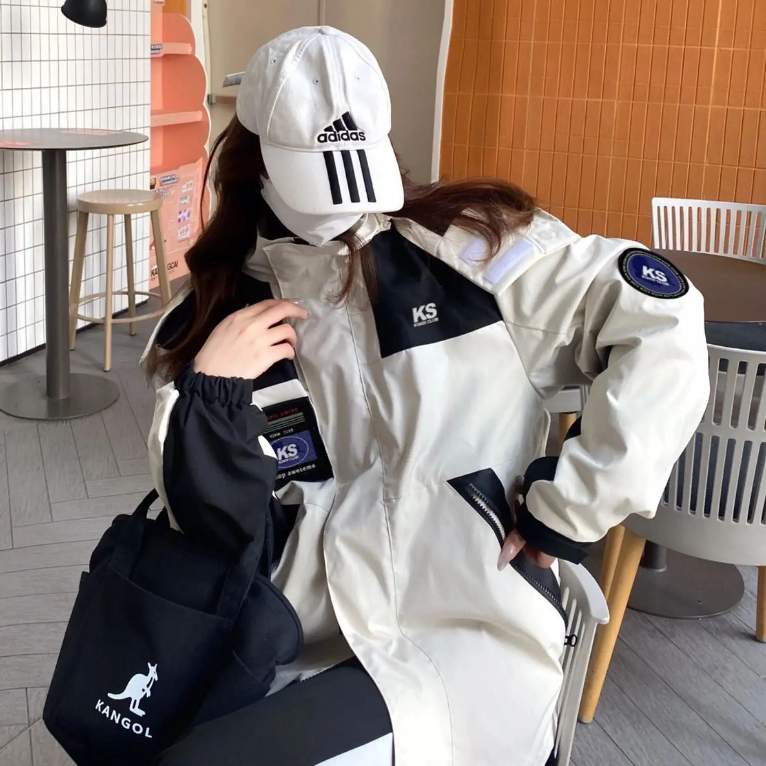 Winter Cotton Jacket Women Harajuku Streetwear Letter Embroidery Patchwork Thick Oversized Casual Fashion Warm Jacket
