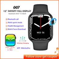 1 92 inch iwo smart watch series 7 women men 007 smartwatch 2022 bluetooth call wristwatch sports bracelet fitness tracker clock