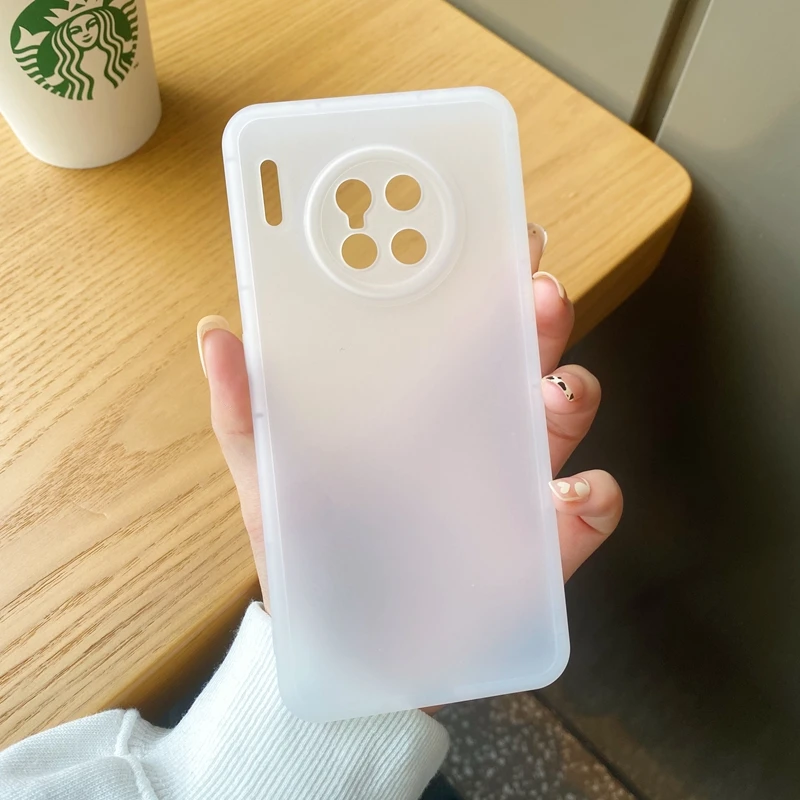 

Transparent Simple Phone Case For Huawei P50 P40 P30 Por Mate 40E 40 30 Pro Silicone Anti-drop Soft Case
