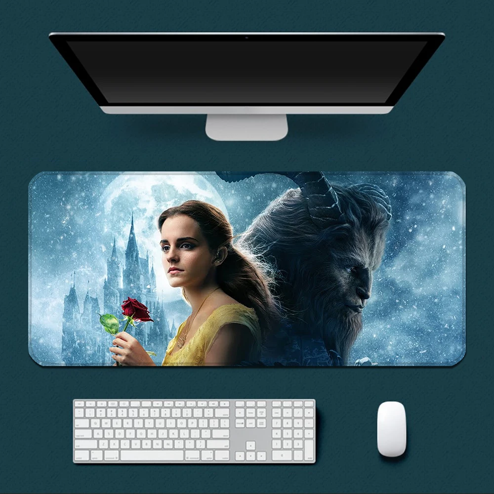

Beauty and the Beast Mousepad HD Printing Computer Gamers Locking Edge Non-slip Mouse Pad XXL90x40cm Keyboard PC Desk Pad
