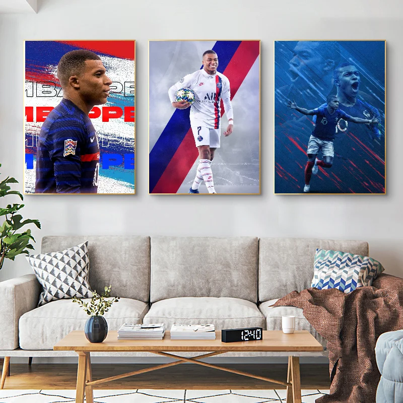K-Kylian-M-Mbappe футбольный постер для игрока самоклеящаяся художественная