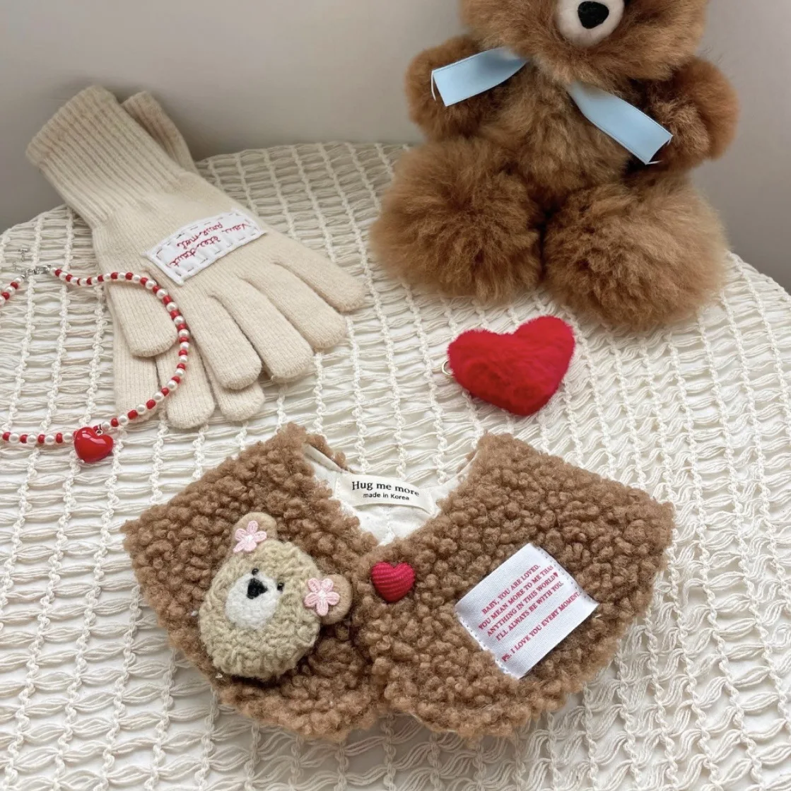 Нагрудник из овечьей шкуры для домашних животных милый маленький медвежонок