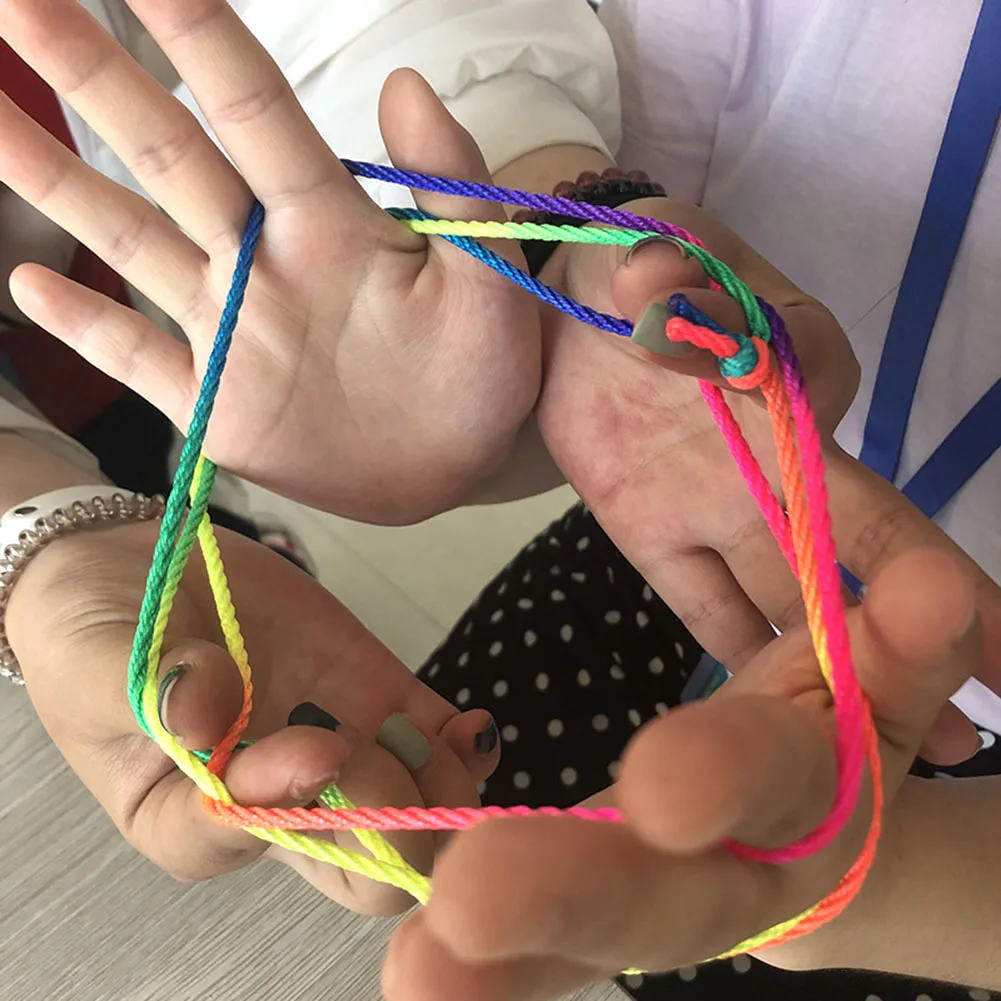 

Finger Thread Rope Stringes Rainbow Colorful Fumble Kids Educational Game Toys Children Portable Interactive Present
