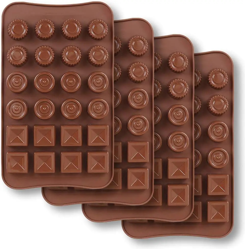 

Шоколадная форма с 24 полостями, 4 упаковки, антипригарная, пищевая, силиконовая Шоколадная плитка