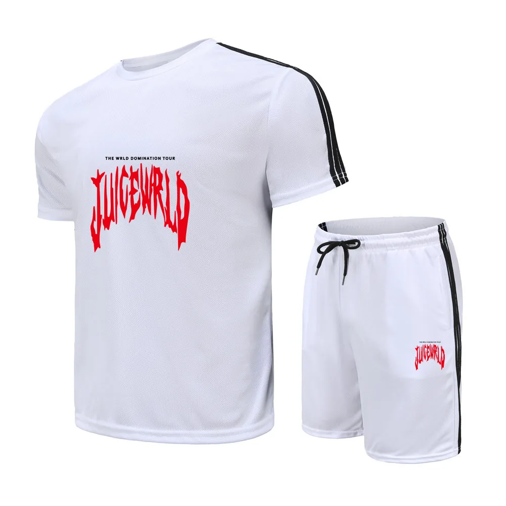 

Juice wrld Men's Outfits Streetwear Crew Neck Short Sleeve T-Shirt + Casual Shorts 2 Piece Set 2022 Comfortable Casual Menswear