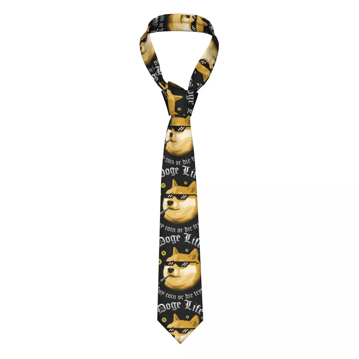 

Doge Life Dogecoin Necktie 8 cm Bitcoin Crypto Cryptocurrency Ethereum Btc Blockchain Neck Tie for Men Accessories Gravatas Gift