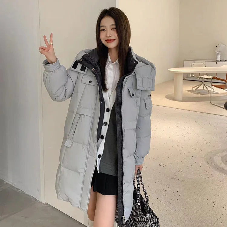 New Women Long Down Jacket Casual Style Autumn Winter Coats And Parkas Female Outwear