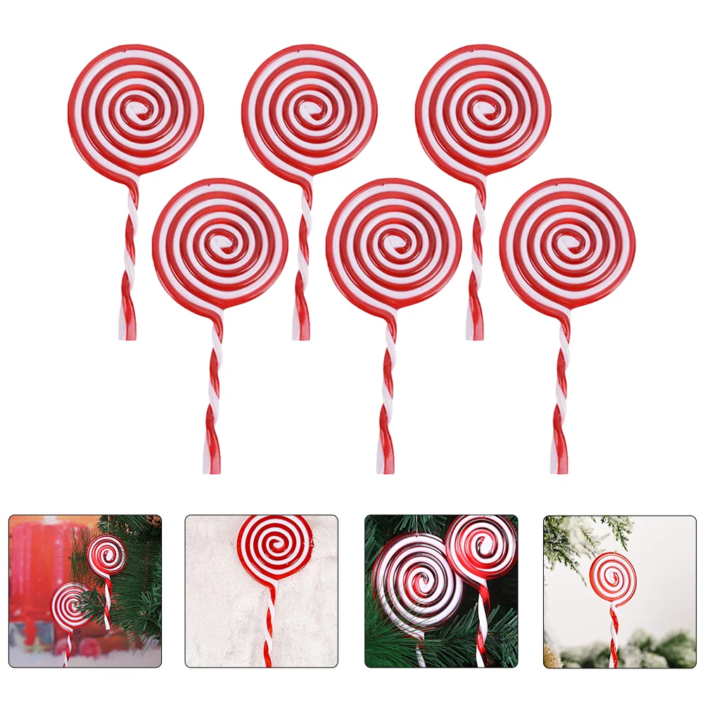 

Christmas Lollipop Ornaments Candy Decorations Tree Lollipopspendant Hangingred Ornament Fake Decoration Holiday Mini Party