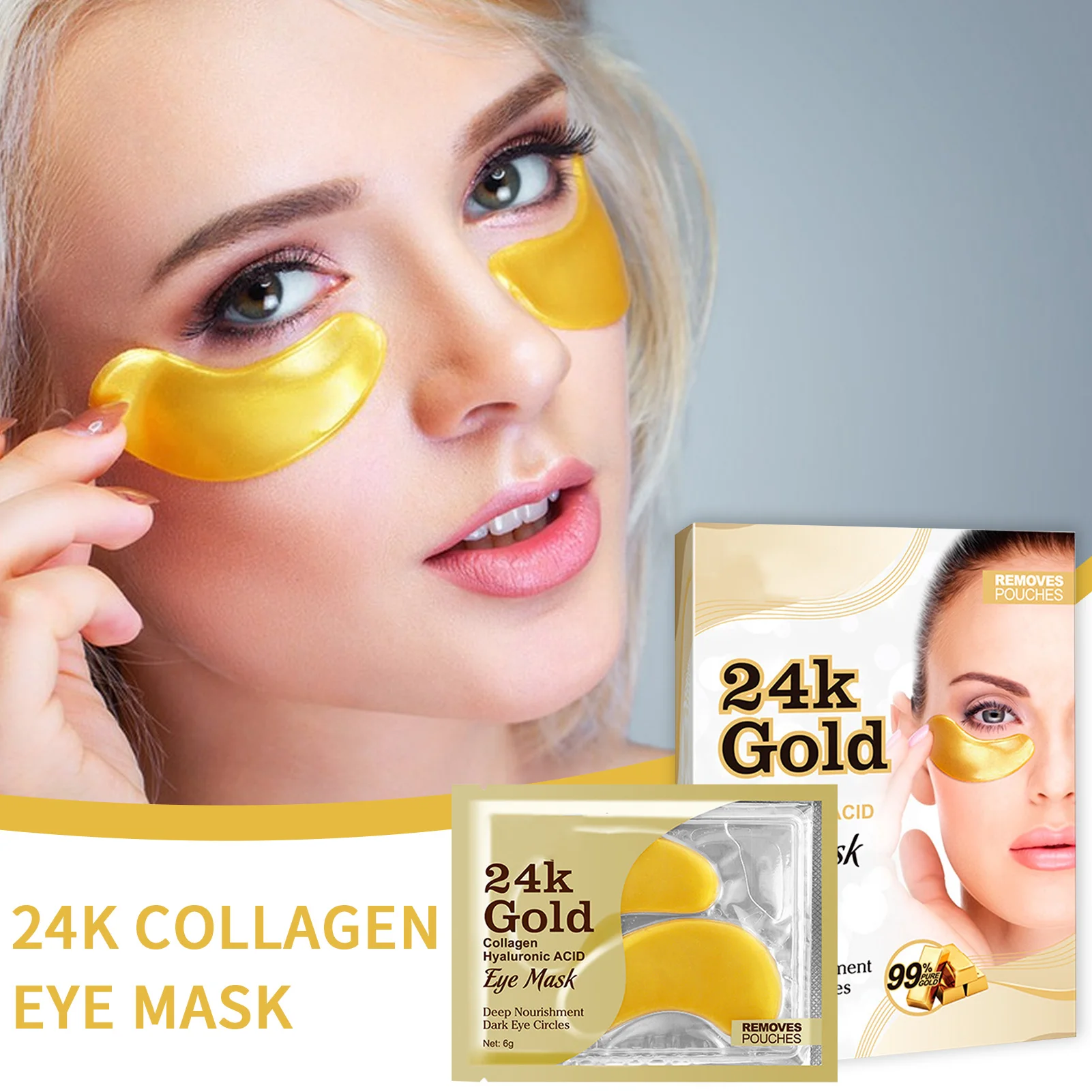 10 шт. Коллагеновые увлажняющие патчи для кожи вокруг глаз от морщин и тёмных