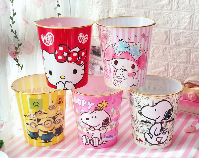 Sanrio милый мультяшный мусорный корзина Hello Kitty My Melody Kuromi Cinnamoroll с героями аниме