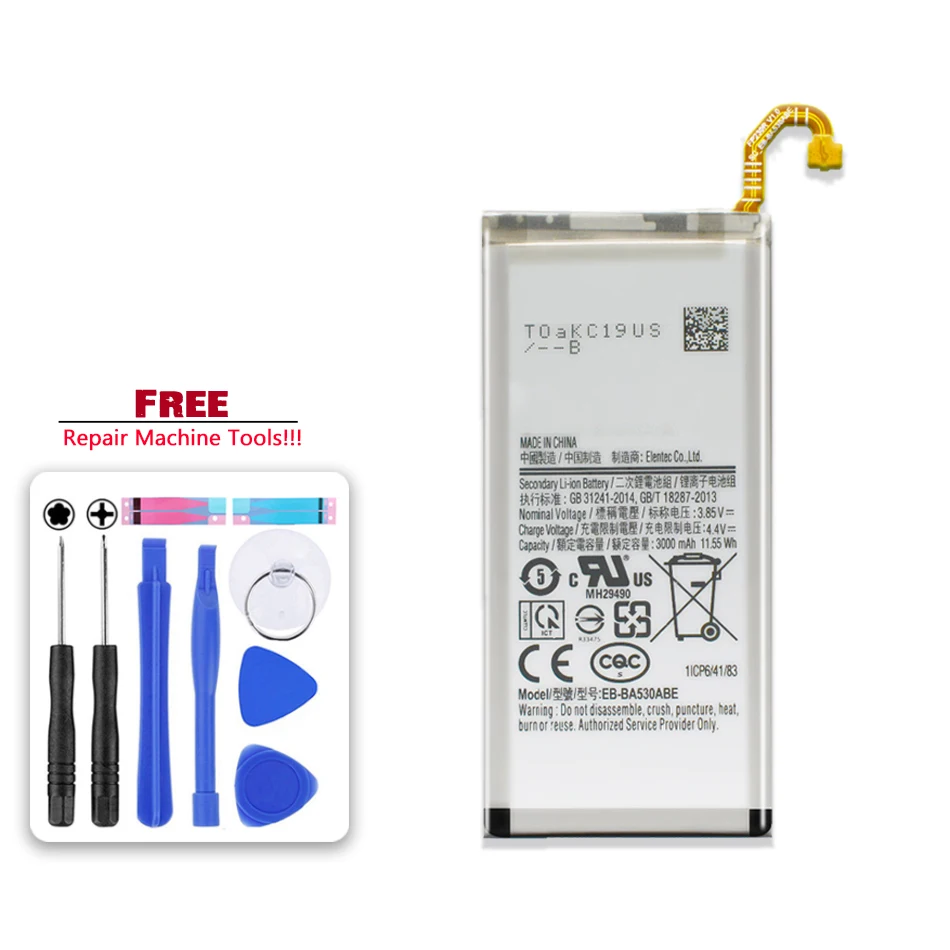 

Original Kikiss EB-BA530ABE EB-BA530ABE Battery for Samsung Galaxy A8 2018 A530 SM-A530F A 530 Bateria Batteries