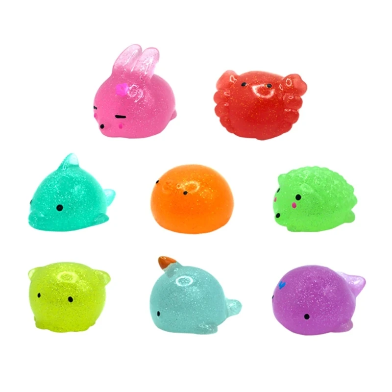 

8Pcs Stress Relief Toy for Hand Squeeze Vent-Toy Squeeze-Ball Animal Figurine Pinch Toy Holiday Goodie Bag Dropship