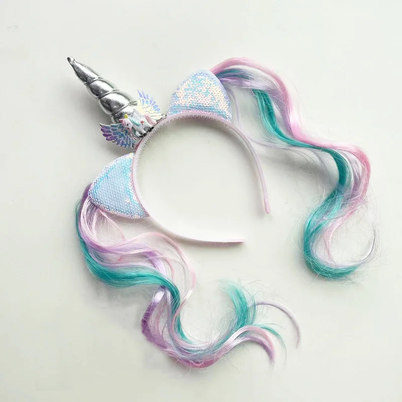 

Unicorn 1st Birthday Girl Headband Baby Shower Party Cute Kids Hair Hoop Hairbands Accessories Unicorn Party Decor Headwear