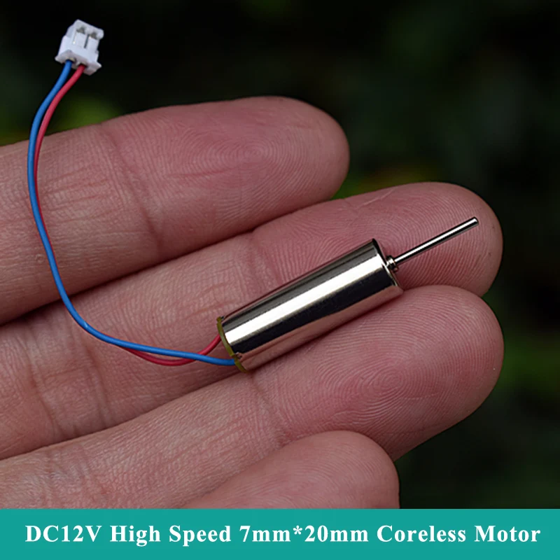 

720 Mini 7mm*20mm Coreless Motor DC 12V 24000RPM High Speed Strong NdFeB Magnetic Micro Hollow Cup Engine DIY Hobby Toy Model