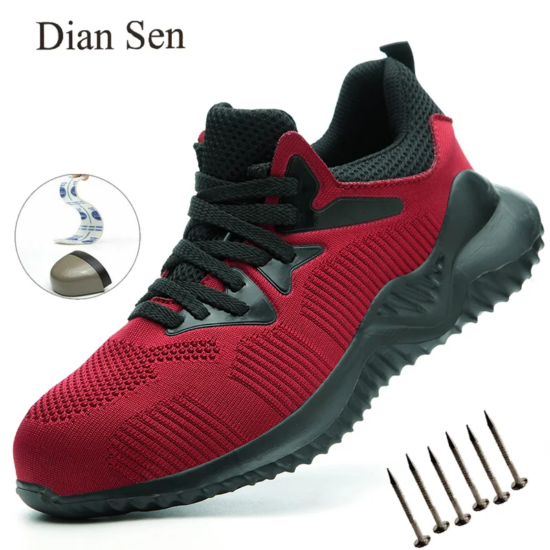

Diansen Safety Shoes Men Anti-Smashing Steel Toe Cap Puncture Proof Construction Lightweight Breathable Sneaker Work Boots Women