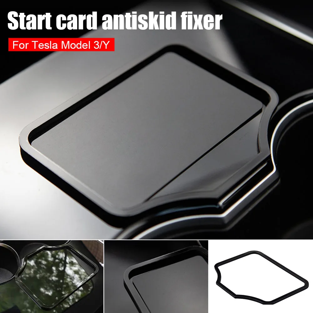 

Car Start Card Key Trim Frame Holder Fixer Limiting Self-Adhesive For Tesla Model 3 Model Y Accessories Interior Decoration