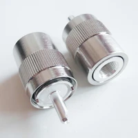 connector socket pl259 so239 uhf male solder cup for rg5 rg6 lmr300 rg304 5d fb cable brass silver plated rf coaxial adapter