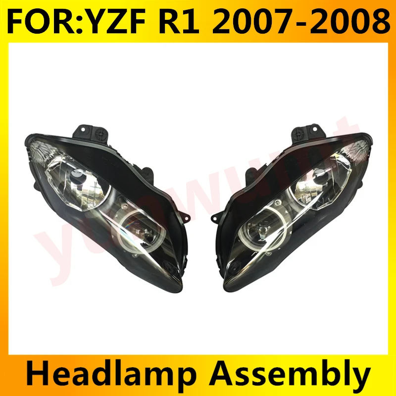 Передняя фара в сборе для мотоцикла подходит YAMAHA YZF-r1 07 08 YZF R1 2007 2008 головного света