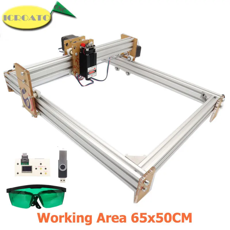 500*400mm GRBL 1.1f CNC Laser Engraver 15W Wood Engraving Machine 12V 5A 2-Axis Laser Cutting Printing Etched Cautery CNC6550