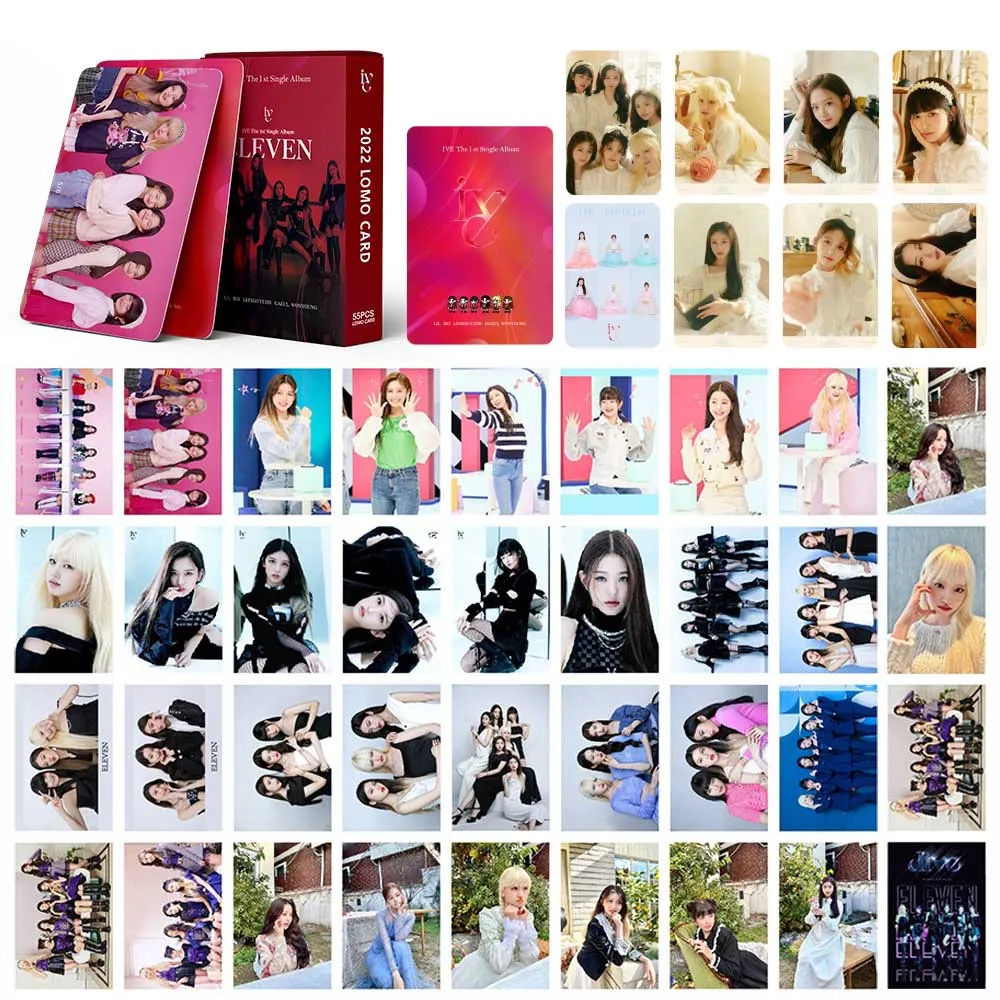 

54Pcs/box Kpop IVE Lomo Cards ELEVEN Photo Album Photocards High quality HD Double Print for Fans Collection Gift IVE Postcards