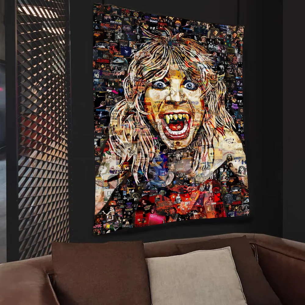 Ozzy Osbourne Band Cartoon Tapestry Home Decoration Hippie Bohemian Divination Decor