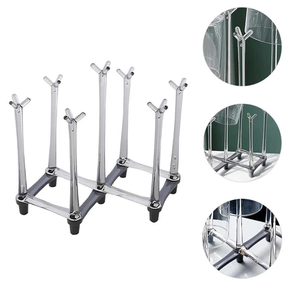 

Folding Glass Drain Rack Kitchen Cup Storage Rack Household Desktop Cup Holder