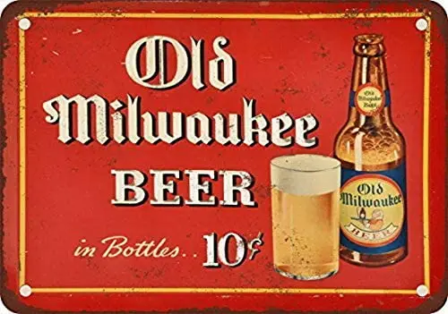 

Houseuse 1937 Old Milwaukee Beer Vintage Look Reproduction Metal Tin Sign 8X12 Inches