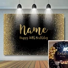 Mocsicka, украшение для дня рождения, название, Фотофон, черный, блестящий, золотистый, Фотофон с золотистыми точками