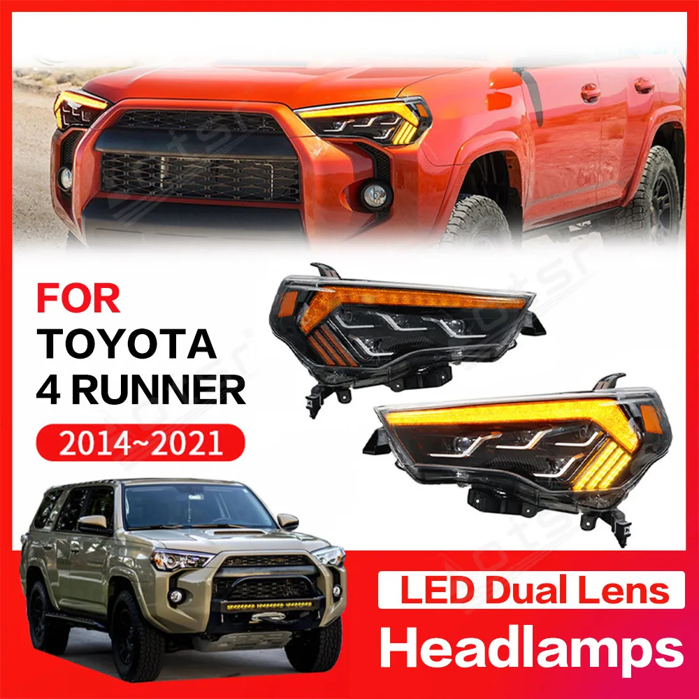 

Передняя фара для Toyota 4runner 4runner 2014 - 2021 DRL лампы модификация фар автомобильные аксессуары двойное прозрачное зеркало
