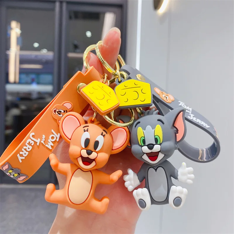 

Tom and Jerry Cartoon Anime Figure PVC Doll Keychain Bag Keyring Ornament Accessories Children's Toys Birthday Gifts