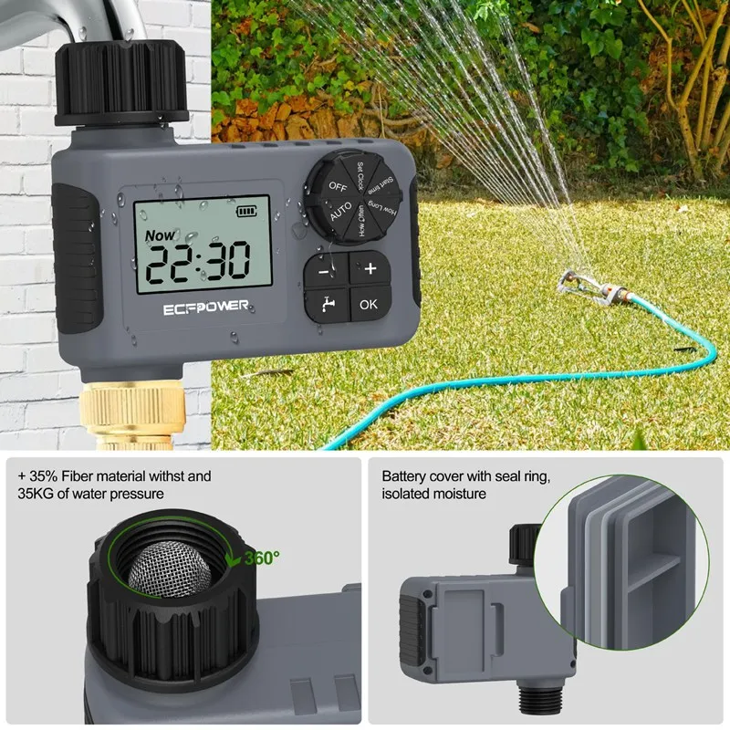 1 Set Digital Programmable Garden Irrigation Water Controller Outdoor Faucet Rain Delay Manual Automatic Watering System Timer