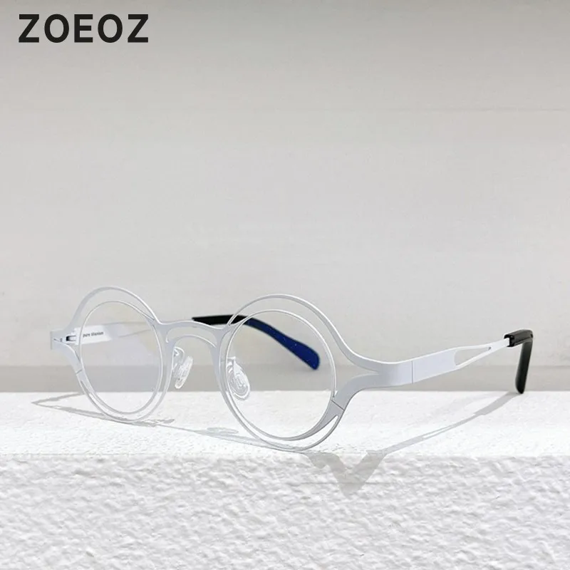

Дизайнерские титановые очки с двойной круглой оправой, Женские оправы для очков при близорукости для мужчин, оптические очки для чтения с защитой от синего света