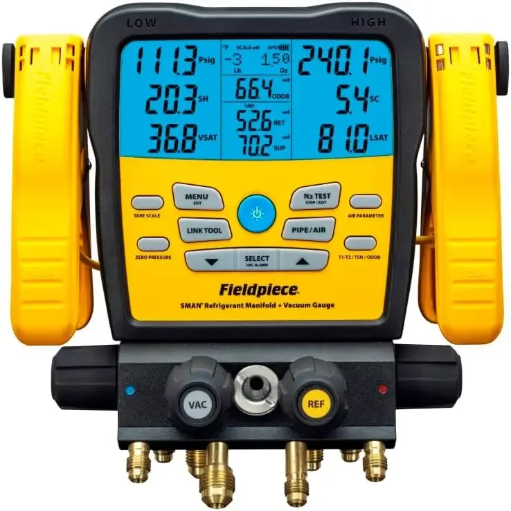 Fieldpiece Wireless SMAN Refrigerant Manifold with Vacuum Gauge --Air Conditioning/Refrigerant Digital Gauges