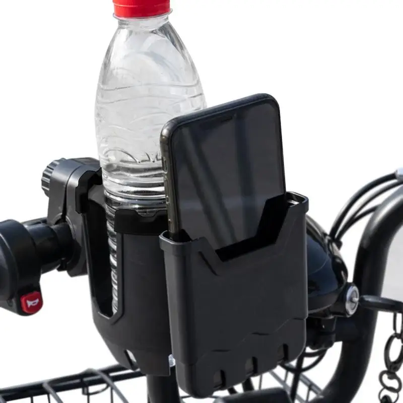 

Держатель для чашки на прогулочную коляску, велосипедный подстаканник и держатель для телефона, вращающийся держатель для напитков 2-в-1, руль с держателем для телефона для колясок