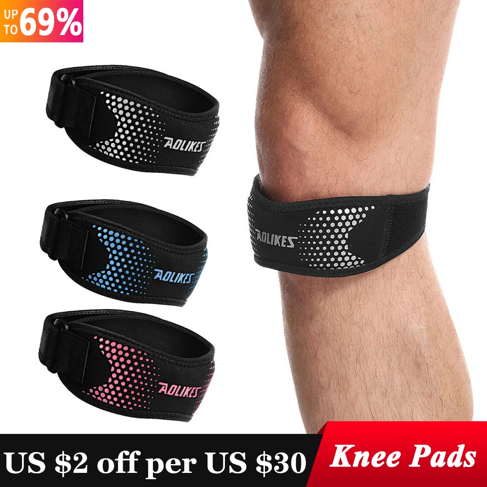 

1PCS Adjustable Knee Pad Knee Pain Relief Patella Stabilizer Brace Support For Hiking Soccer Basketball Volleyball Running Sport