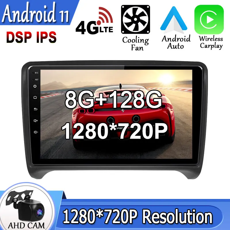 Автомобильный мультимедийный плеер на Android 11 для Audi TT MK2 8J 2006 - 2014 Видео Стерео GPS DSP