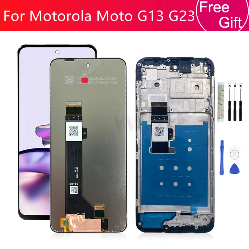 ЖК-дисплей с сенсорным экраном и дигитайзером в сборе с рамкой для Motorola Moto G13, запасные части для экрана Moto G23 ЖК-дисплей с сенсорным экраном и дигитайзером в сборе с рамкой для Motorola Moto G13, запасные части для экрана Moto G23