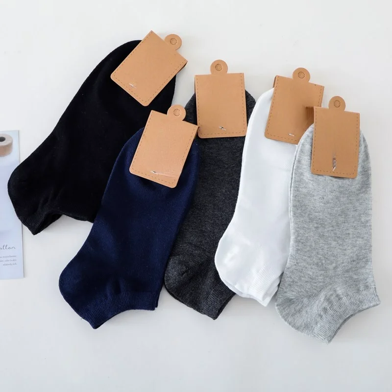 Socks Boat Men's Solid Color Cotton Sock Black and White Casual Mens Men | Мужская одежда