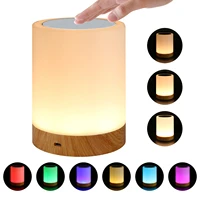 night light touch sensor lamp bedside table lamp for kids bedroom rechargeable dimmable warm white light rgb color changing