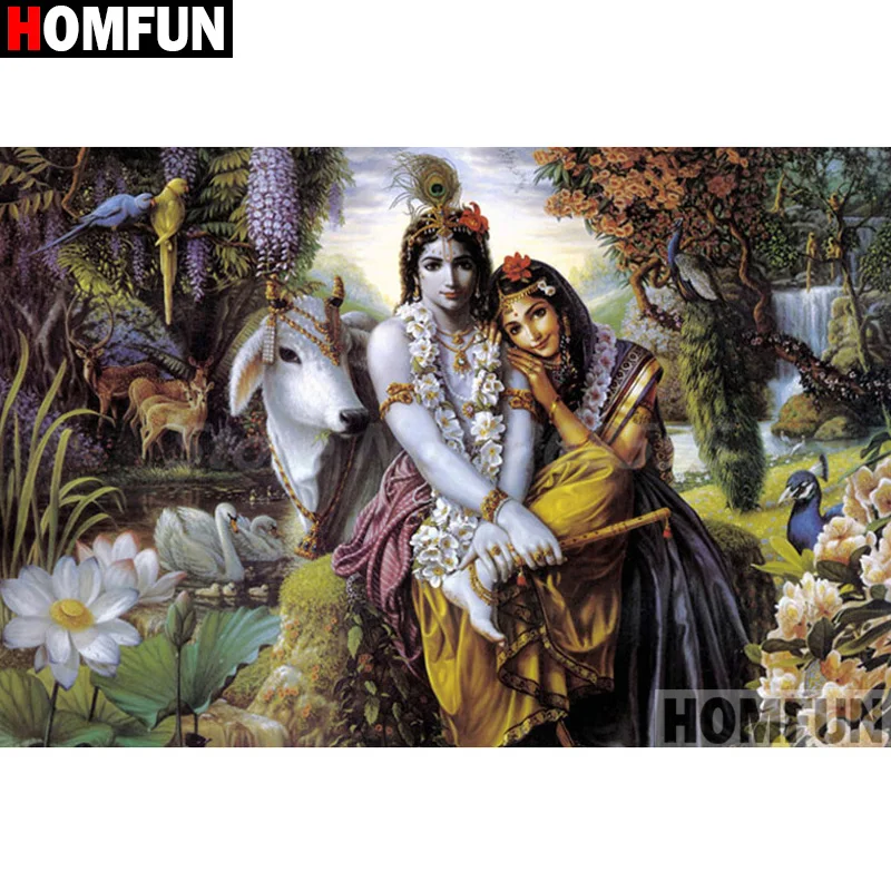 

Картина HOMFUN с алмазной вышивкой, пейзаж, красота, овечка, птица, алмазная живопись, полный квадратный фон