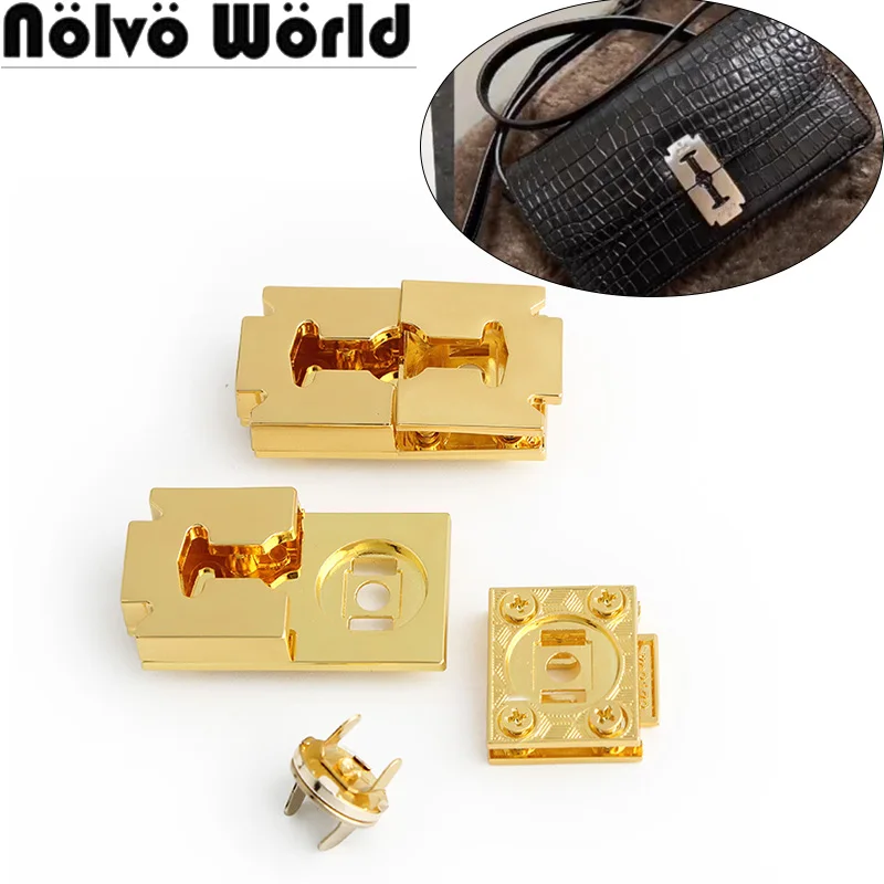 

5-10-30Sets K Gold Metal Magnetic Button Locks For Leather Craft Bags Handbags Shoulder Purse Clasp Buckles Hardware Accessories