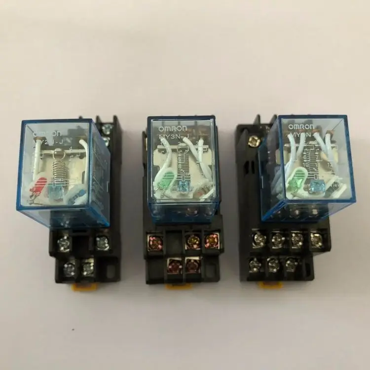 Реле промежуточное MY2NJ MY3NJ MY4NJ, маленькое электромагнитное реле с базой, 12 В переменного тока, 24 В переменного тока, 12 В постоянного тока, 24 В переменного тока, 110 В переменного тока, 220 В переменного тока