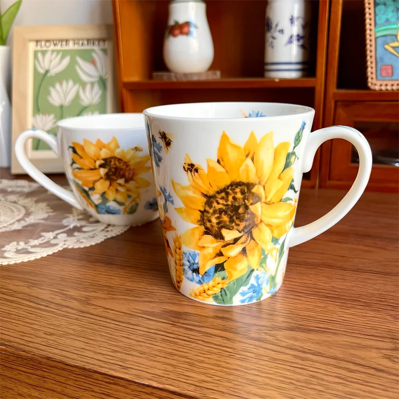 

Sunflower Ceramic Water Cup Milk Cup Coffee Cup Breakfast Cup Large Capacity