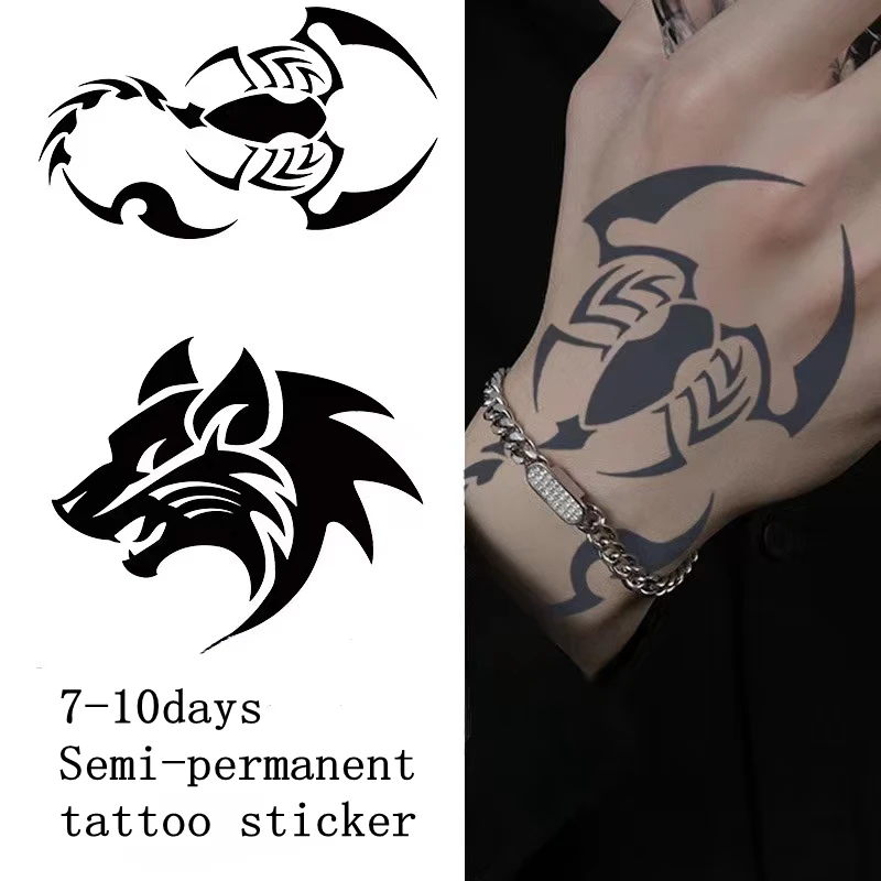 Полупостоянная татуировка Скорпиона травяной сок временные татуировки наклейки