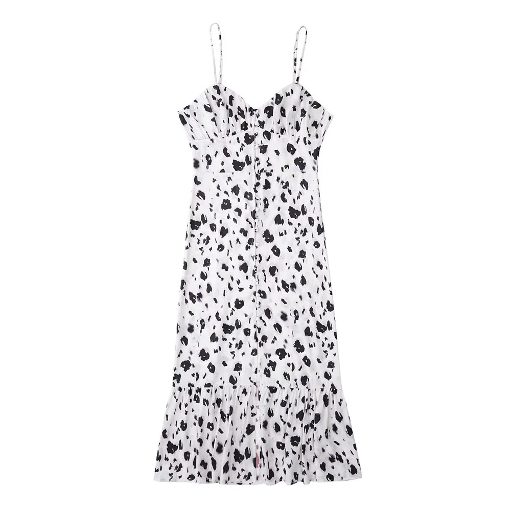 

Халат средней длины с бретельками и сердечком, с животными, простой стиль, для женщин, новый темперамент, лето, 2022