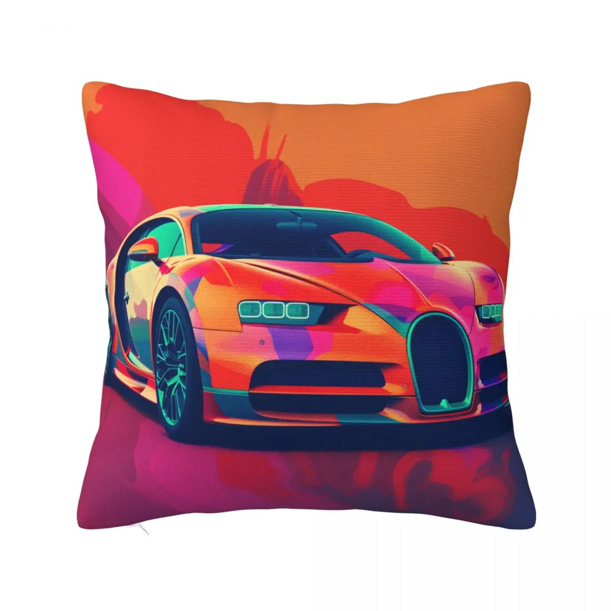 

Super Sports Car Pillow Case Cover Art Neo Fauvism Polyester Bedroom Pillowcase Zipper Summer Kawaii Cover